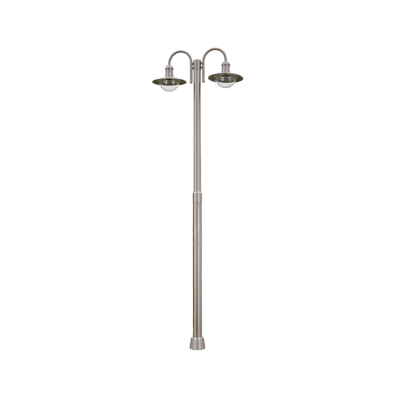 Lindby  Farola Damion, 200 Cm, 2 Luces, E27, Ip44, Candelabro, Lámpara Para Exterior Oscuras/Gris , Leroy Merlin