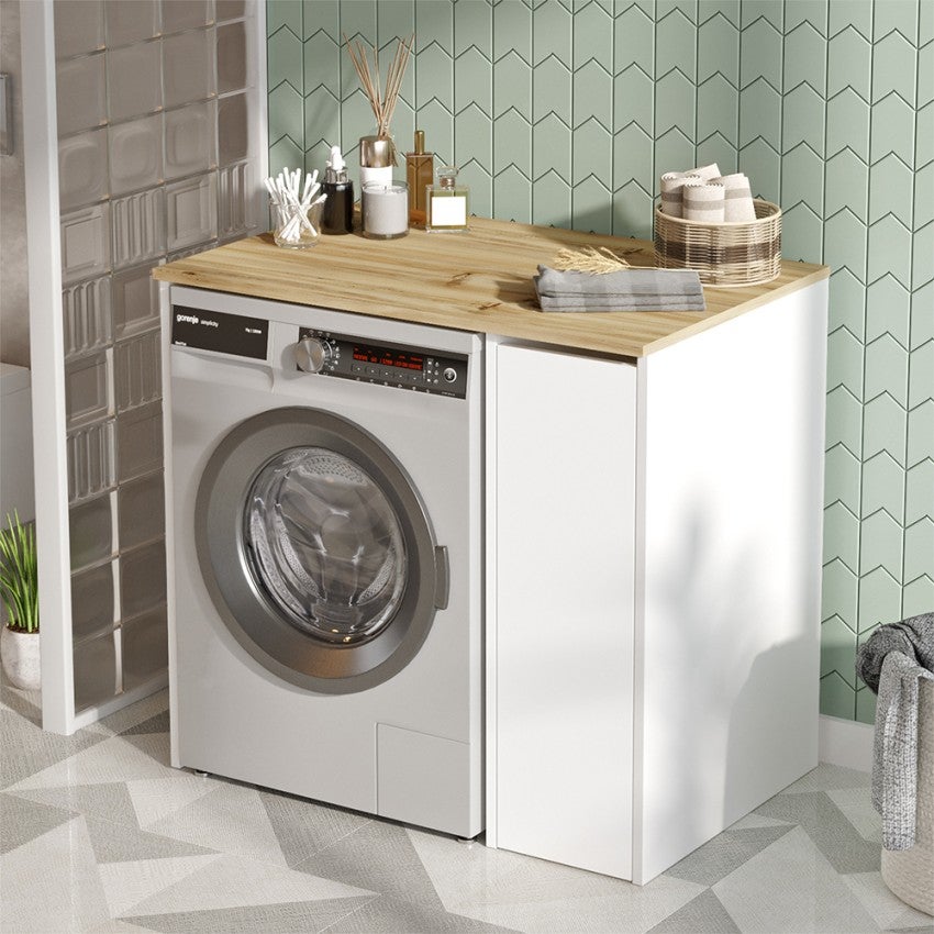 Mueble para lavadora y secadora extraíble con 3 estantes Wavers - 3