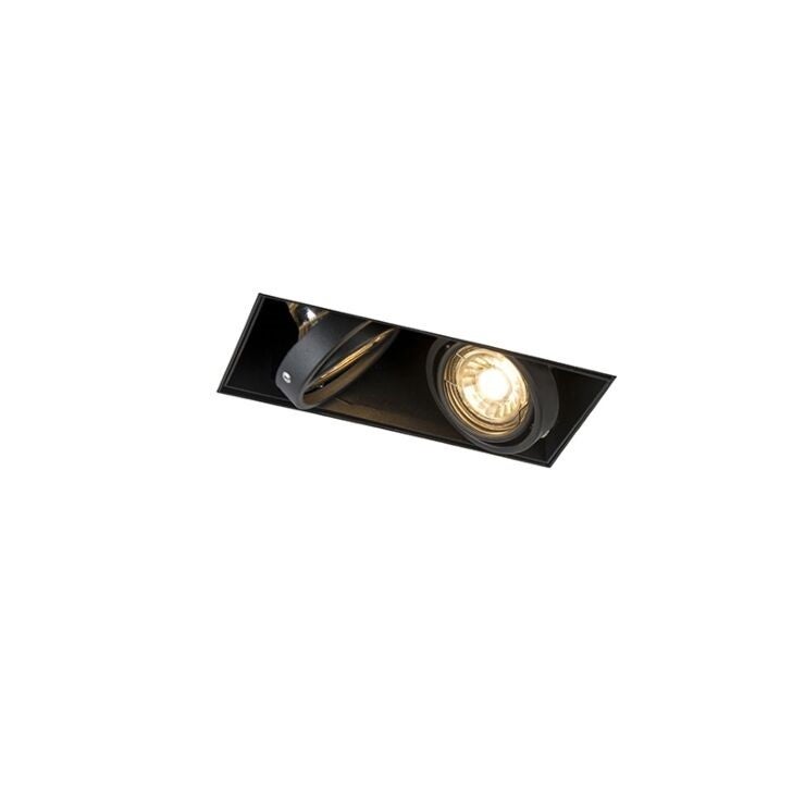Inteligentny reflektor wnękowy czarny w komplecie z 2 żarówkami WiFi GU10 Trimless - Oneon 2
