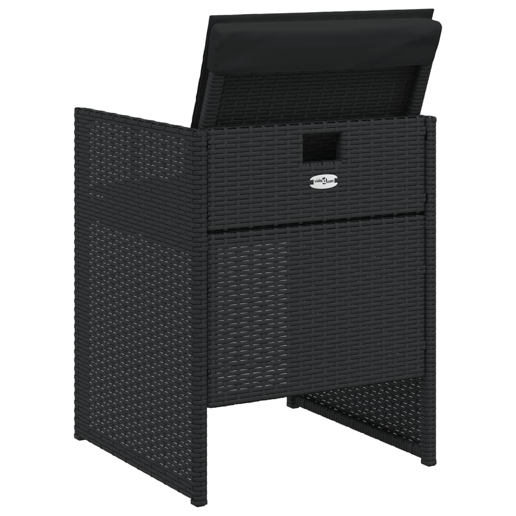 Set de muebles jardín 5 piezas | Conjunto de jardín de ocio | Set de comedor de jardín con cojines ratán sintético negro CFW717850 - 7