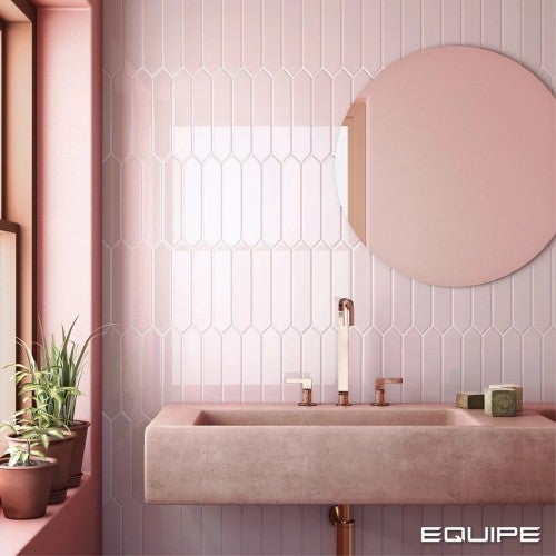 Faïence Navette Rose ARROW Blush Pink 5x25cm