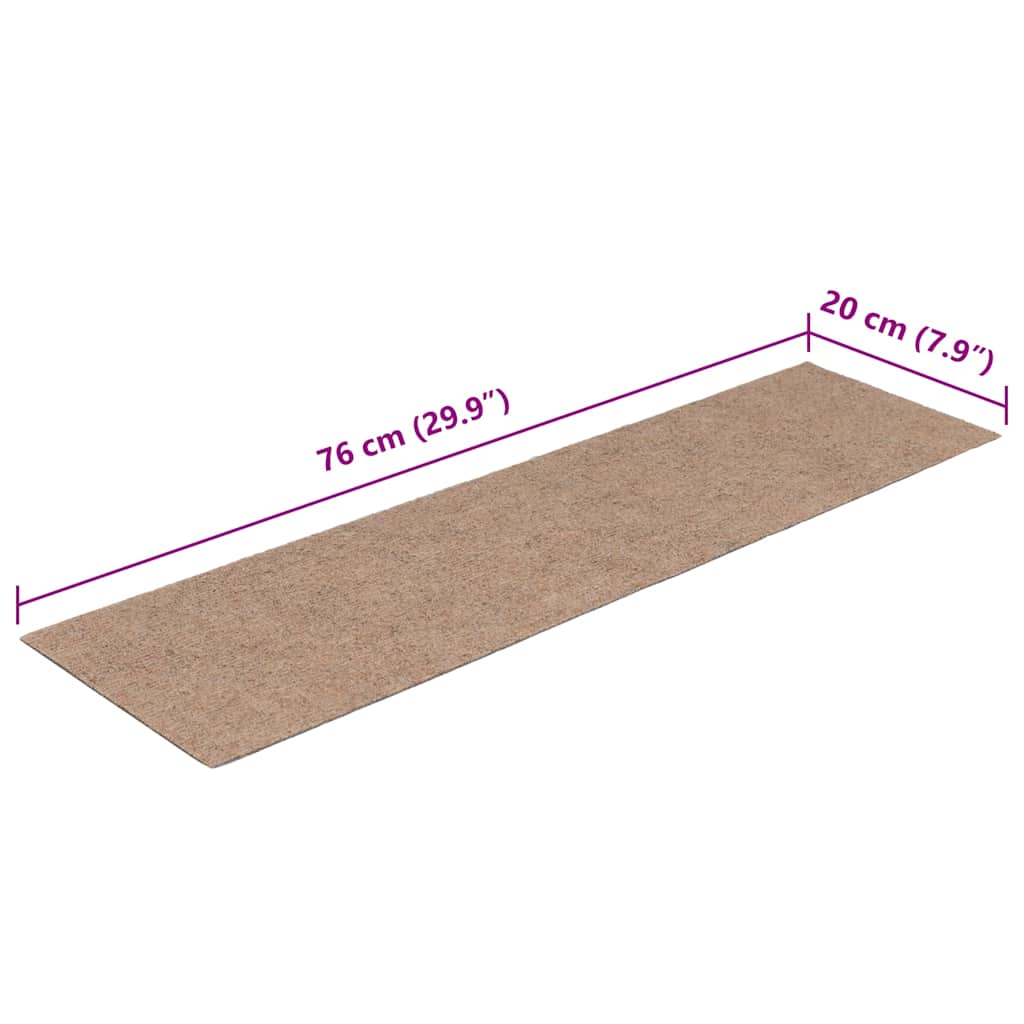 Tapis d'escalier auto-adhésifs 30 pcs marron clair 76x20 cm - 8
