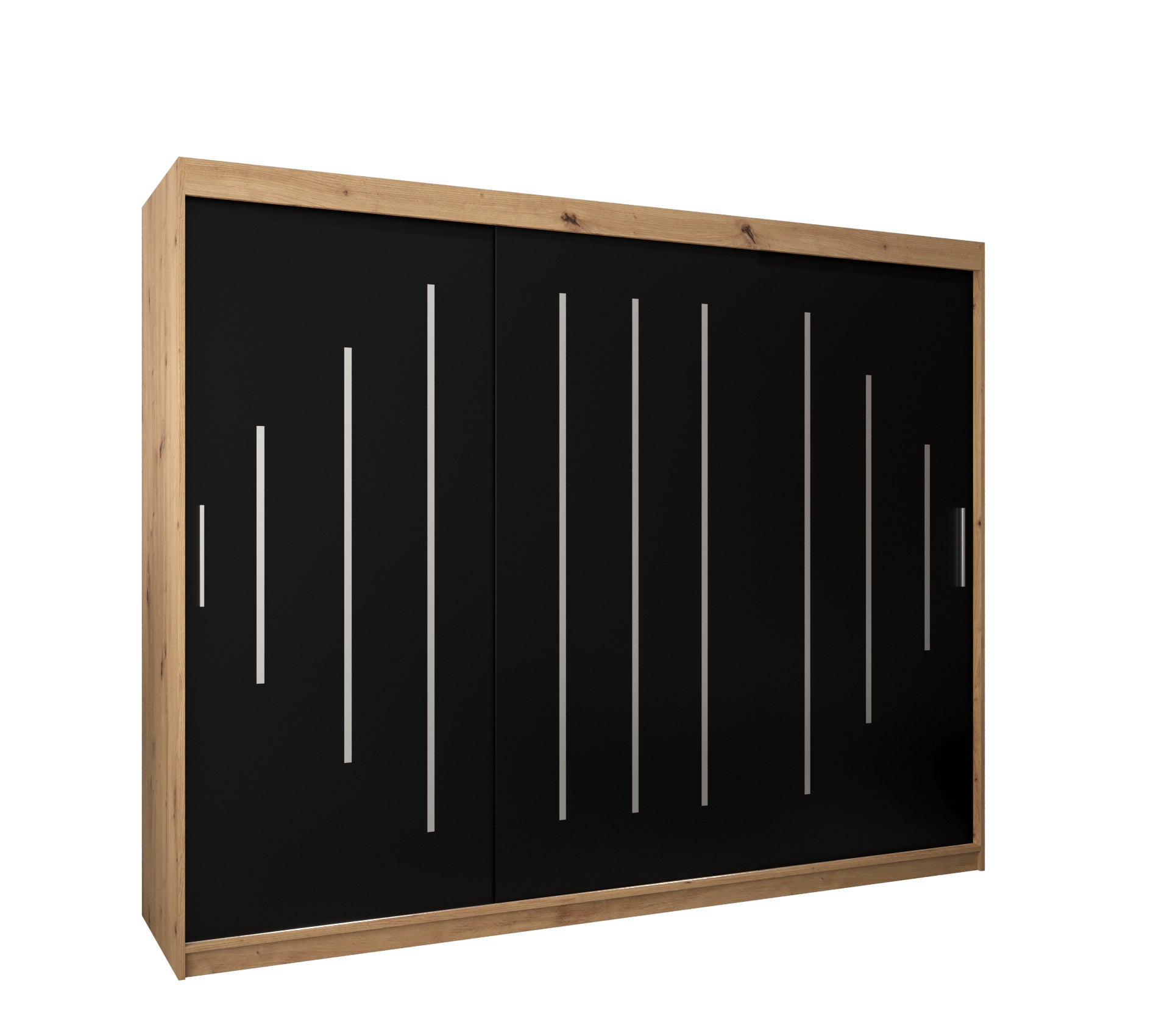 Szafa przesuwna garderoba York 250 x 62 x 200 cm Artisan + Czarny - Abiks Meble
