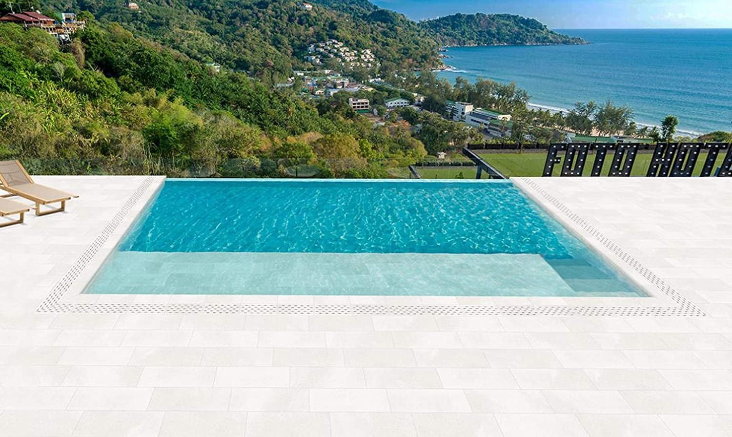 RENOVATEC MARGELLE de Tecno Prodist - Peinture margelles piscine et pierre de couronnement - Antidérapante - Haute résistance - Blanc sable - 11 Kg - 5