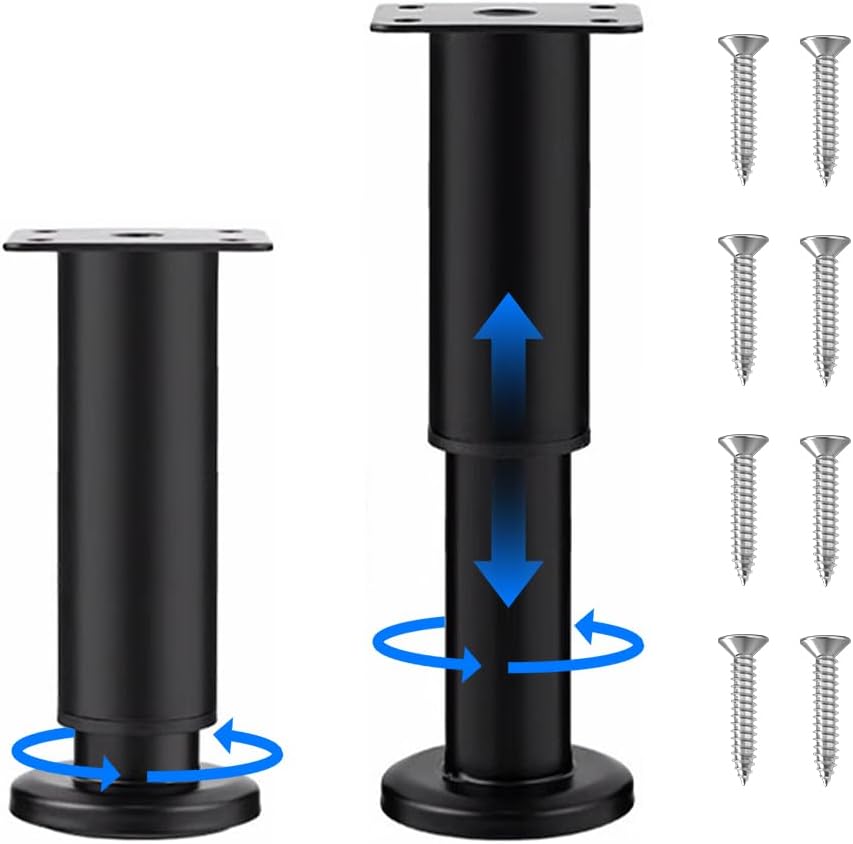 2 Picioare de Mobilier Reglabile (18-30cm) Oțel Inoxidabil - Picioare din Oțel Laminat la Rece - Picioare de Mobilier, Picioare de Canapea