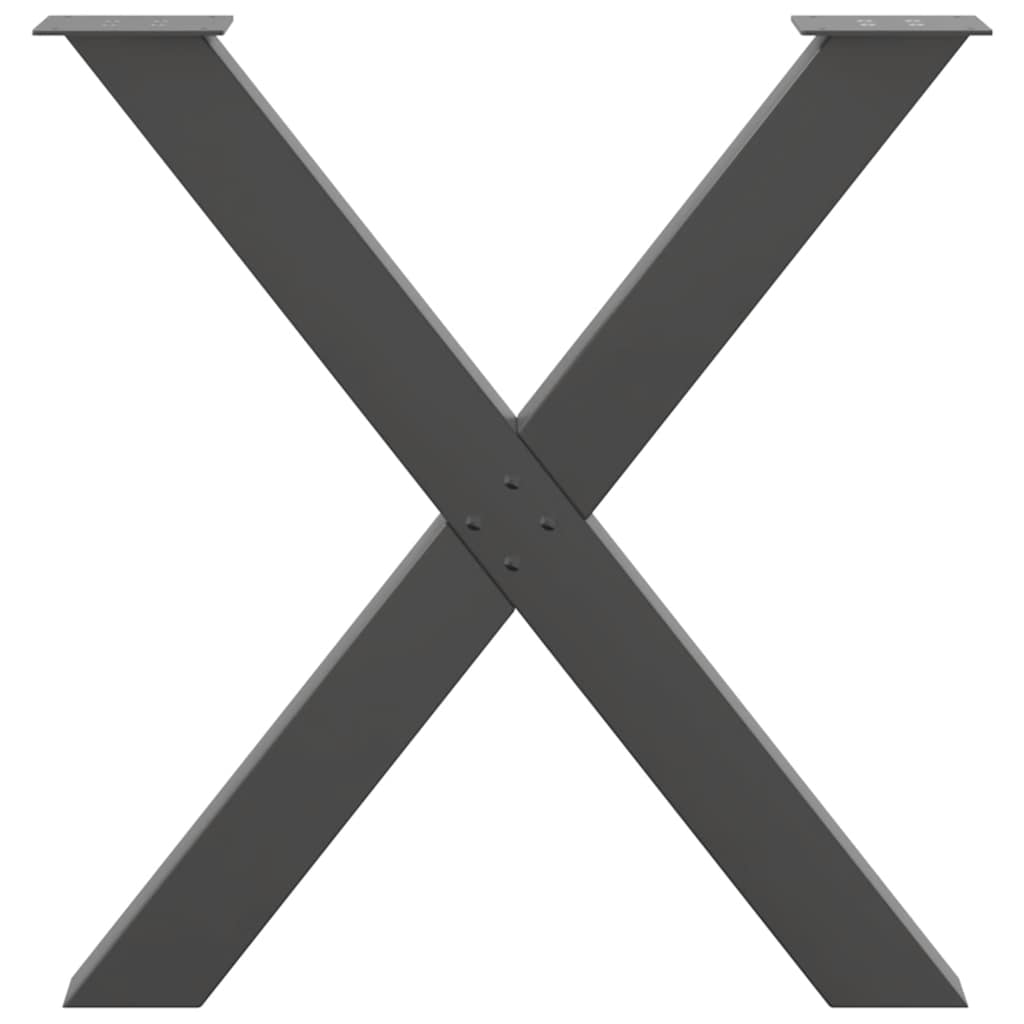 Maison Exclusive - Pieds de table à manger en forme de X 2 pièces Anthracite 70 x (72-73) cm Acier - 5