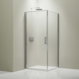 BERNSTEIN - Cabine de douche d'angle 90x90x195cm, installation au choix gauche ou droite, verre NANO 6mm - EX416S