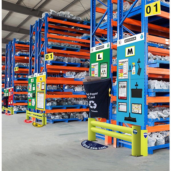 kaiserkraft | Pannello informativo per scaffalature con campo doppio | pronto soccorso | alt x largh 2000 x 900 mm | verde - 2