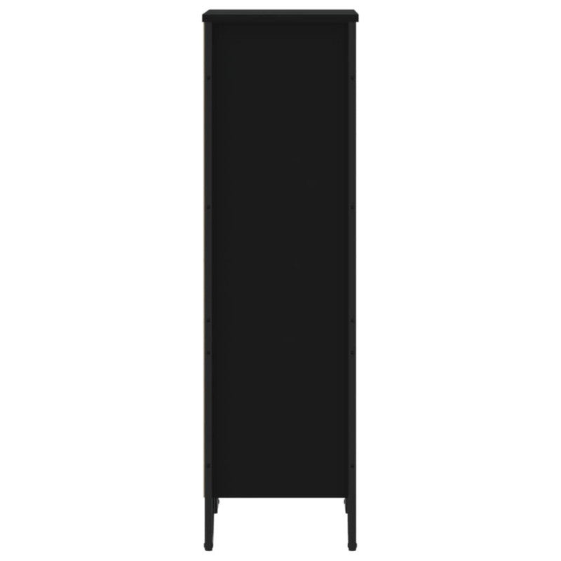 Bibliothèque noir 50x31x106 cm bois d ingénierie - 5