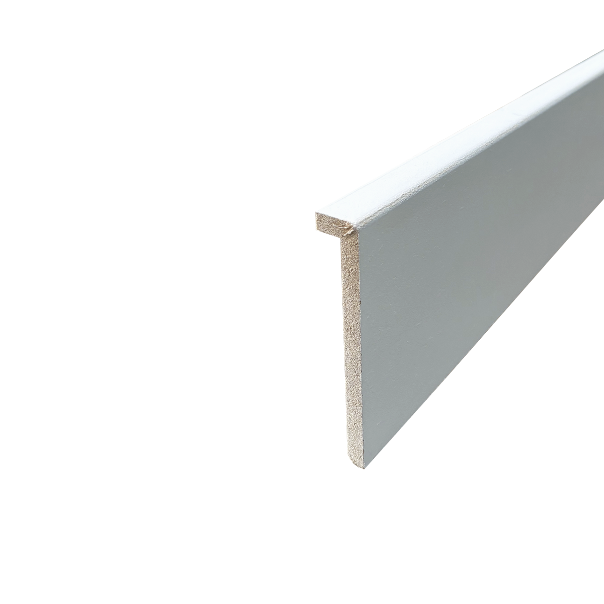 Lot de 6 Surplinthes MDF Prépeint Blanc, L.2.44 m x H.12.8 cm, Ep.22 mm - 6