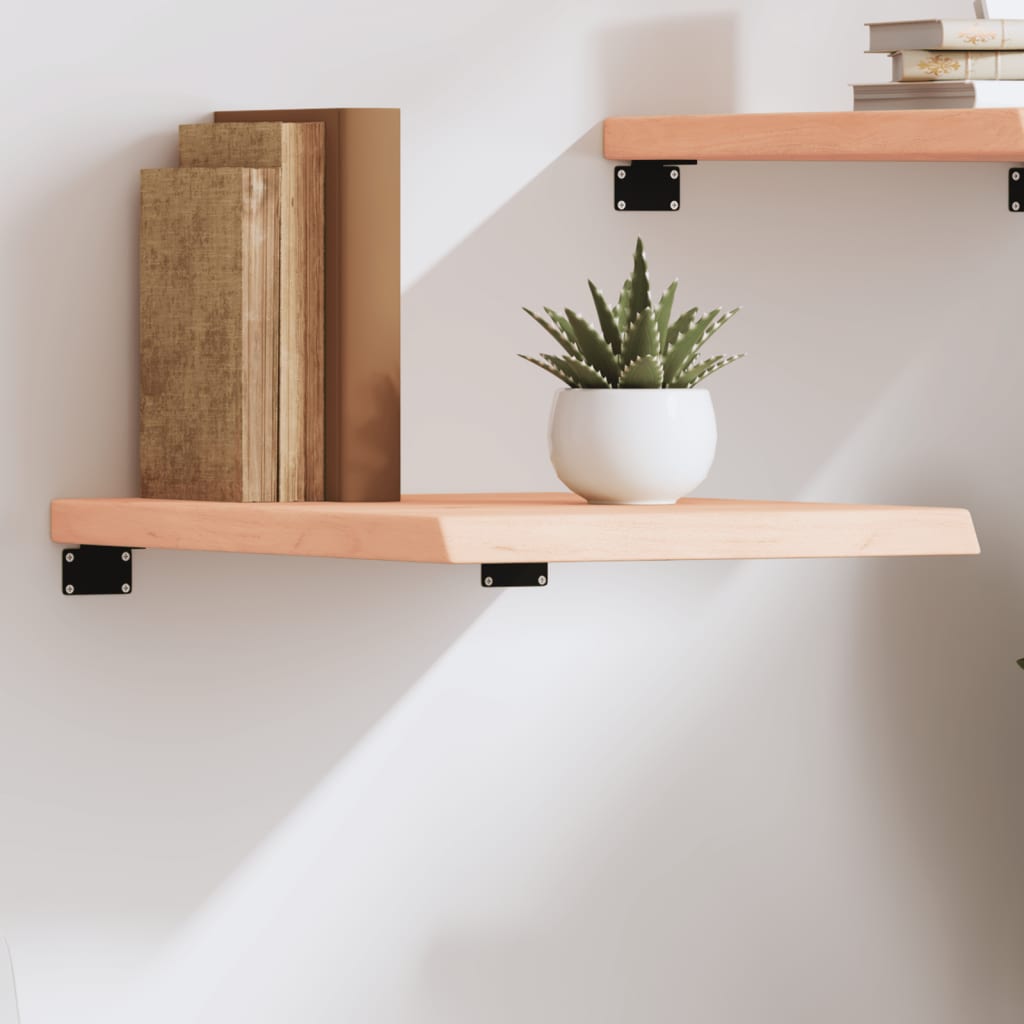 Półka ścienna 40x60x(2-4) cm, lite drewno dębowe nieobrobione- COMFORTXL