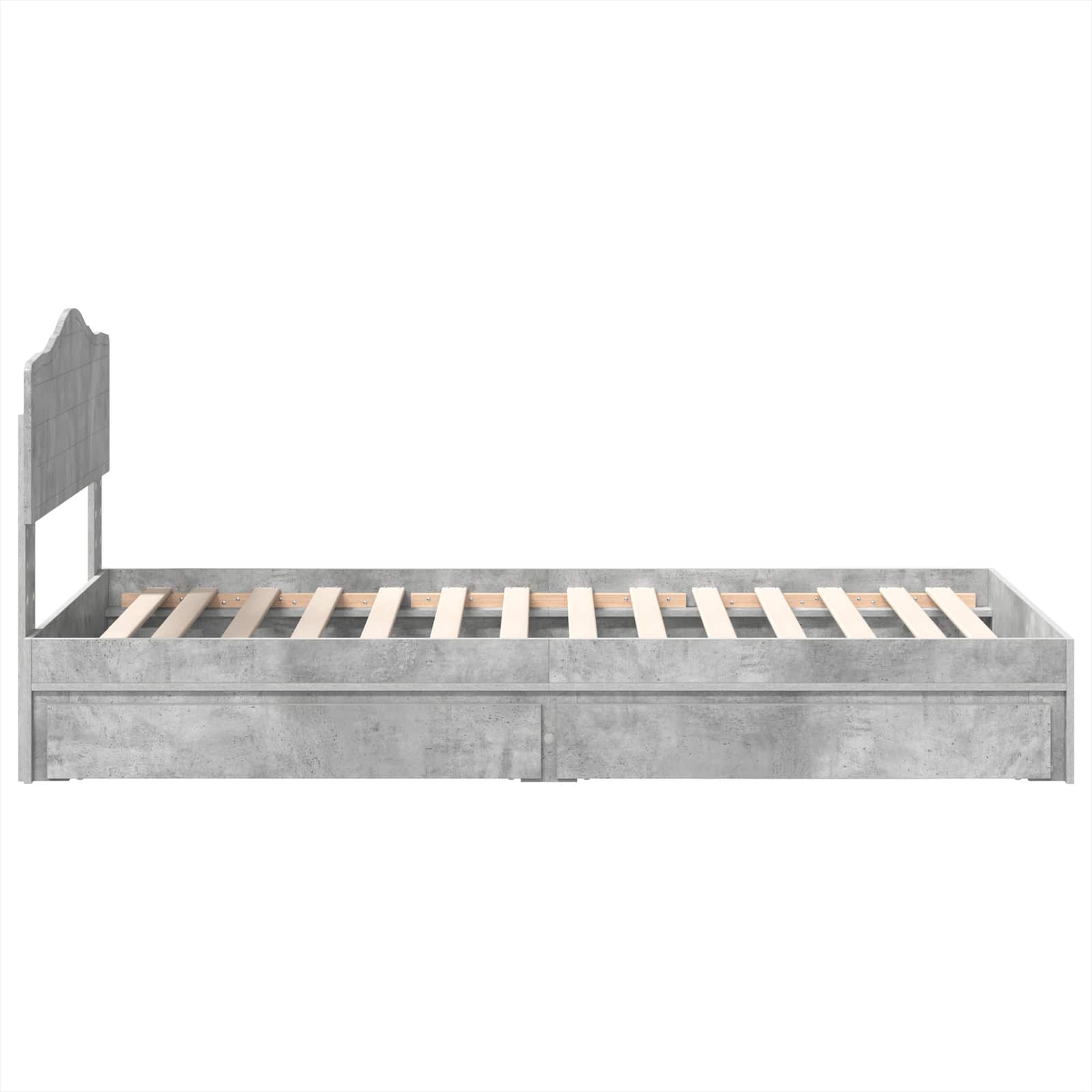Lit de rangement Gris béton 90 x 190 cm panneau de bois - 9