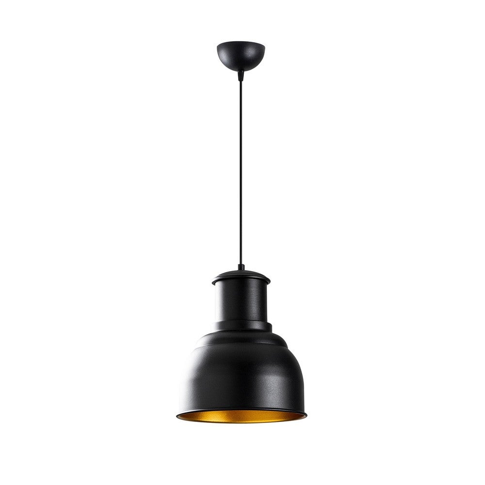 Lampă de tavan Harvey modern Negru e interior auriu cu înălțime reglabilă ø25cm