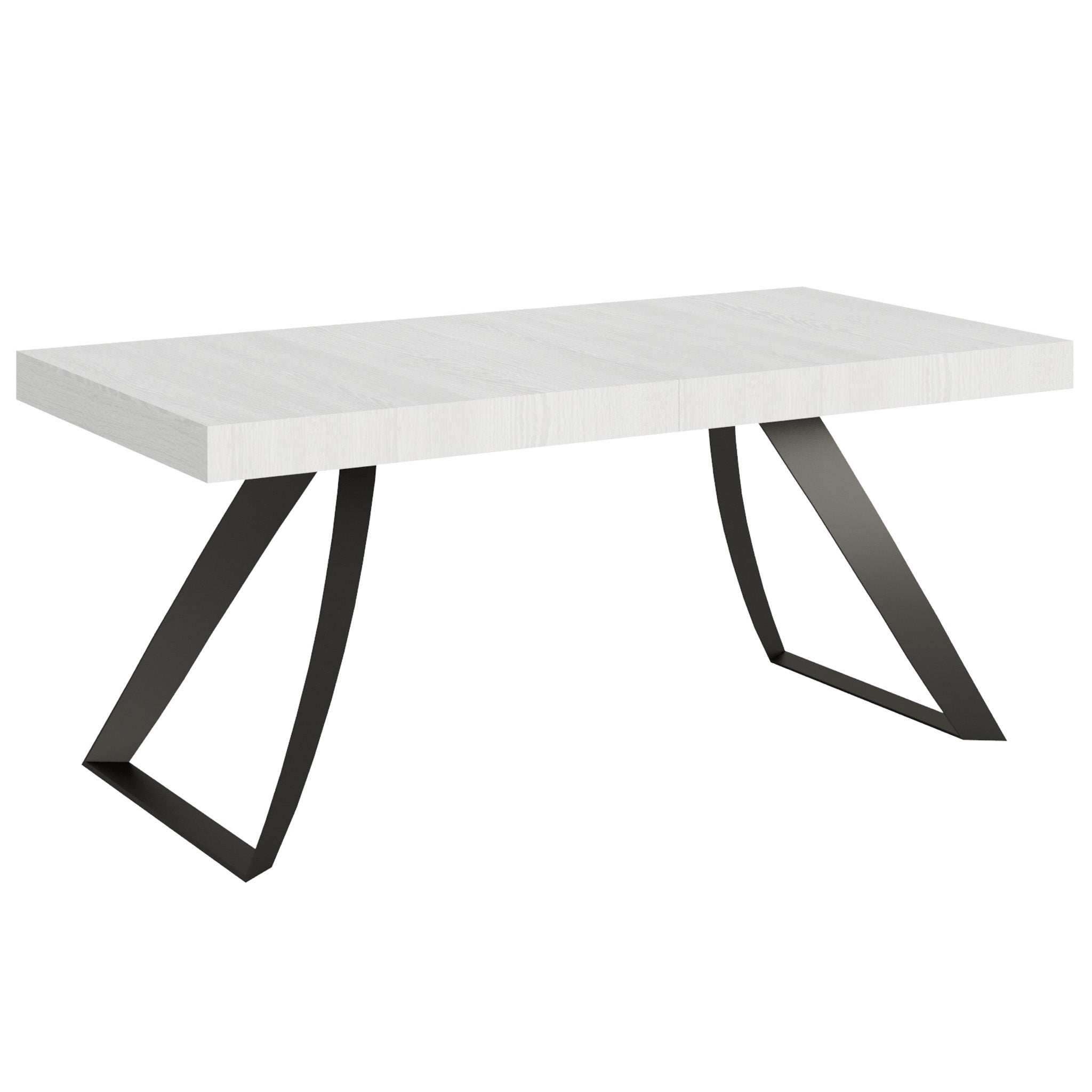 Table extensible 90x180/440 cm Proxy Frêne Blanc cadre Anthracite ...