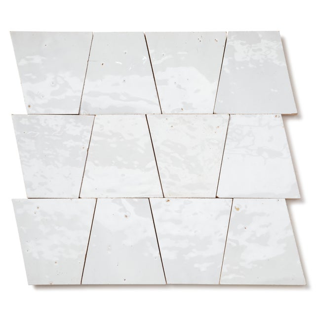 Carrelage Zellige Marocain Blanc Neige Trapèze 10x10x7 cm (vendu par 1 m²) - RO'MA NATURE