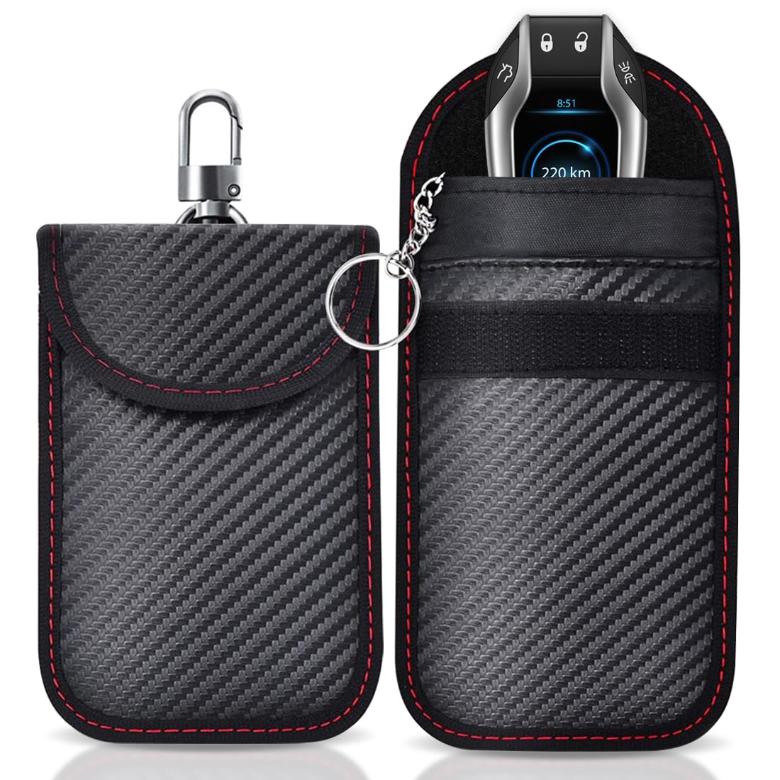 Kieszenie Faraday na Kluczyki Samochodowe RFID Torba Faraday Etui Blokujące RFID na Kluczyk Samochodowy Keyless Ochrona Antykradzieżowa Anty Hacking