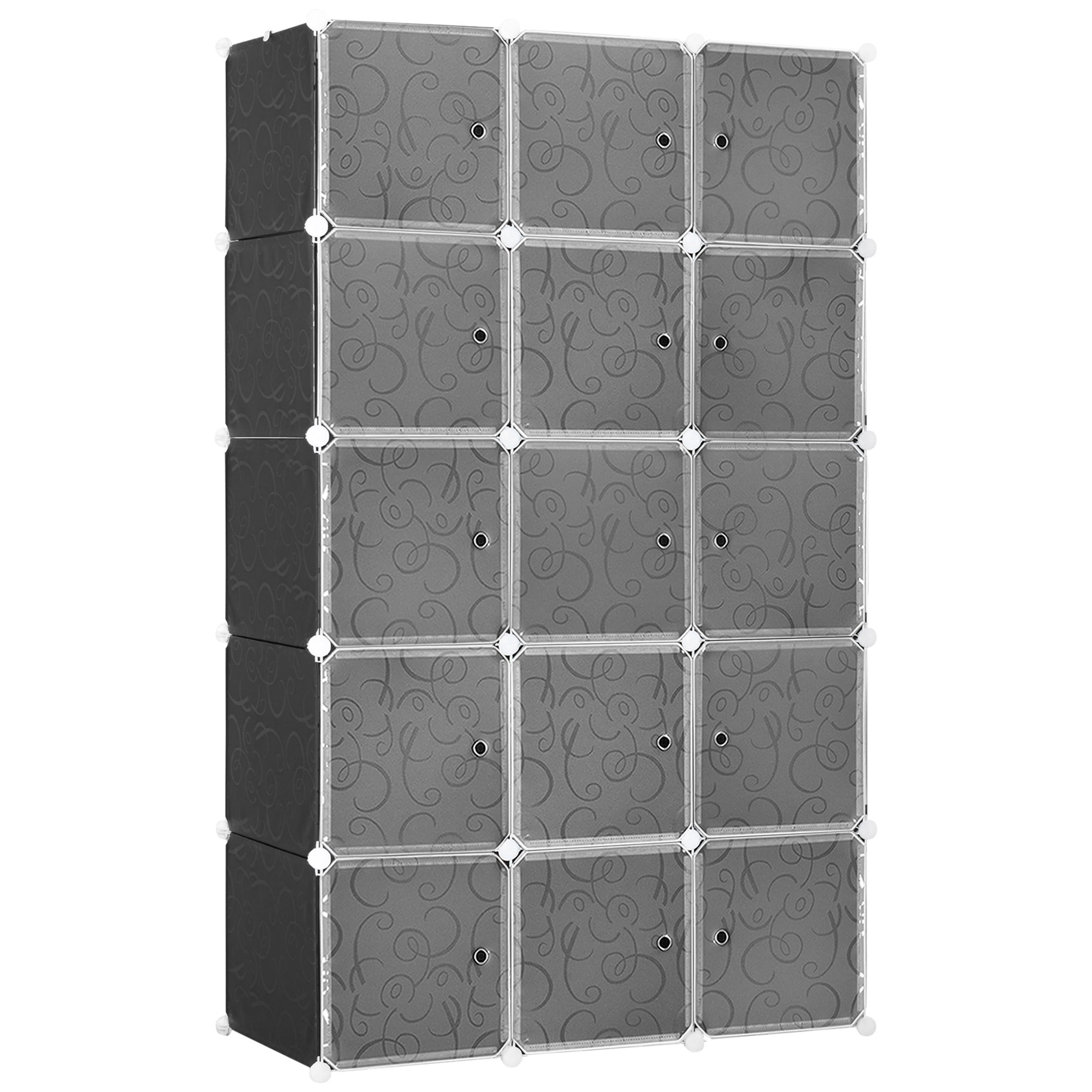 Dulap, depozitare mare, negru, plastic, 111 x 47 x 183 cm, uz casnic zilnic, 1 pachet, cu spațiu de depozitare integrat 1buc