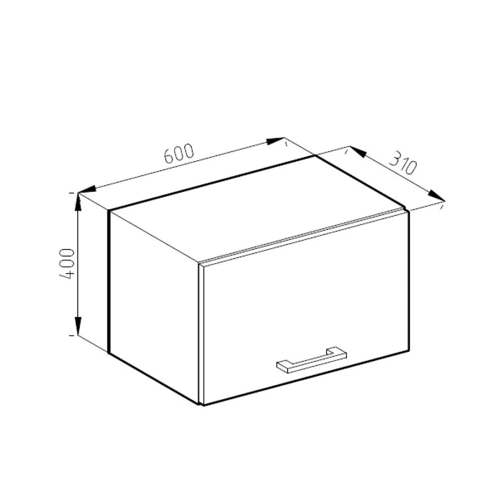 Vicco Elément haut de cuisine R-Line, Blanc campagne, 60cm Plat - 3