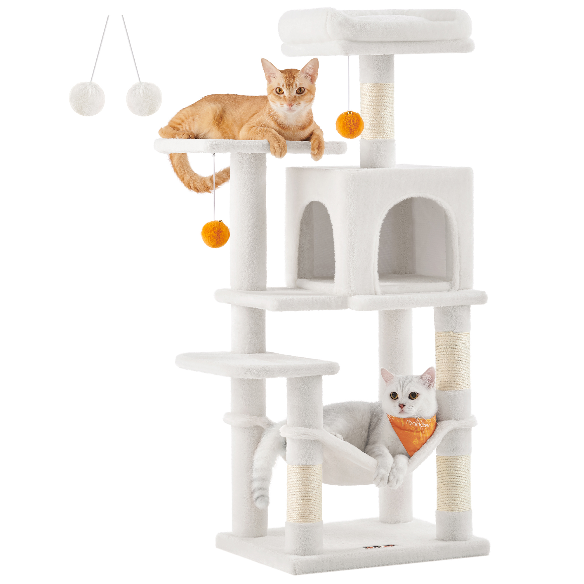 PawHut Arbre à Chat Hauteur 177 Cm, Tour De Jeux Pour Chat, 3
