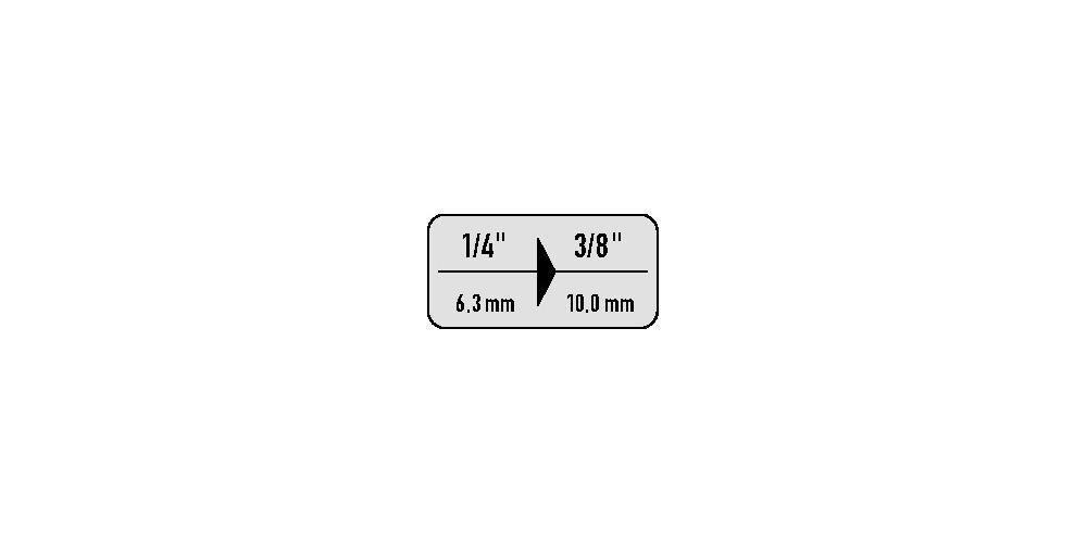 Adaptateur, femelle 1/4'' à mâle 3/8'', Long. : 25 mm - 3