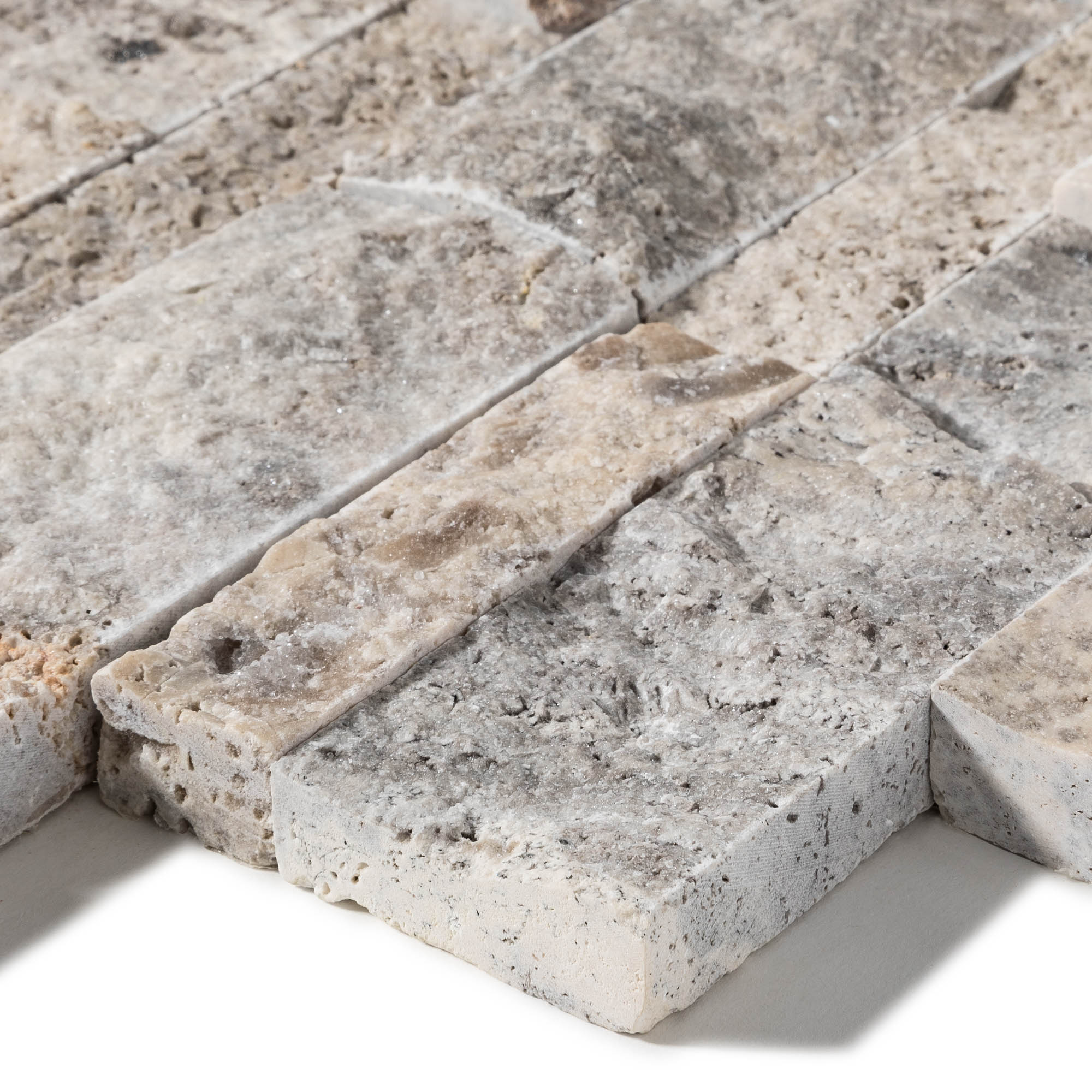 Pierre de parement Travertin Gris Silver 60x15 cm Brut (lot de 0,99 m² soit 11 plaques) - RO'MA NATURE - 3