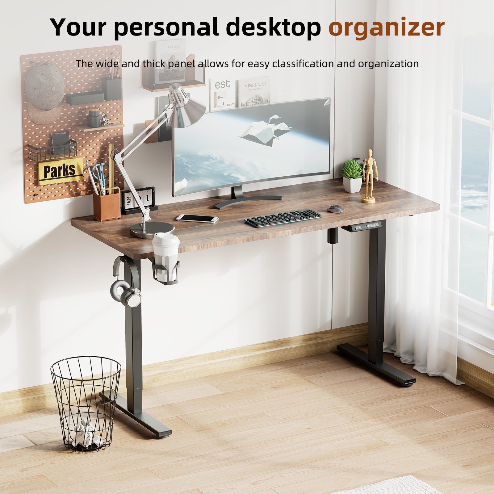 Bureau Assis-Debout Électrique, Dimensions 120x60 cm, Avec Fonction Mémoire Et Anti-Collision, Ports Usb-A Et Type-C, Hauteur Réglable De 70 À 119 cm - 2