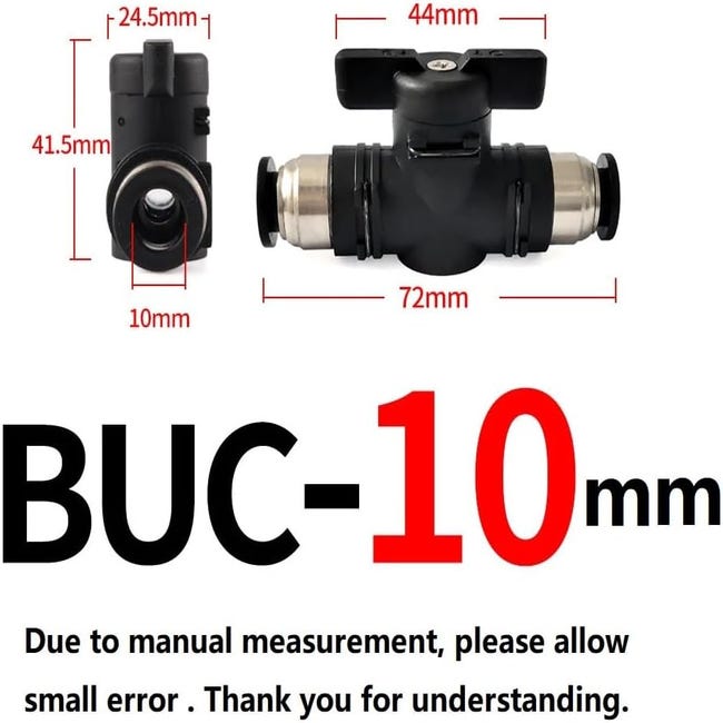 Valvola A Sfera Pneumatica 6 Mm - Interruttore Manuale Push To Connect Per Controllo Flusso D'Aria