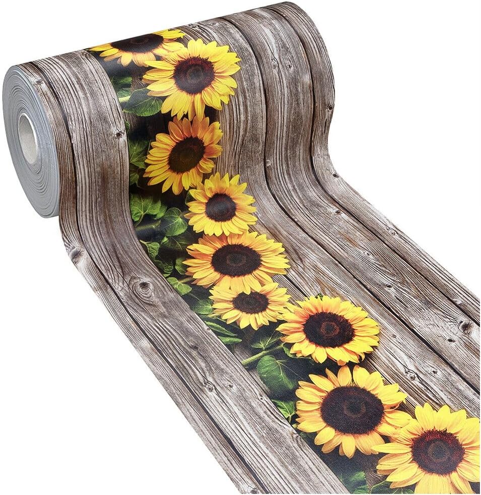 Alfombra de cocina 51x340 cm pvc resistente a las manchas moderna antideslizante no deshilacha lavable parquet girasoles
