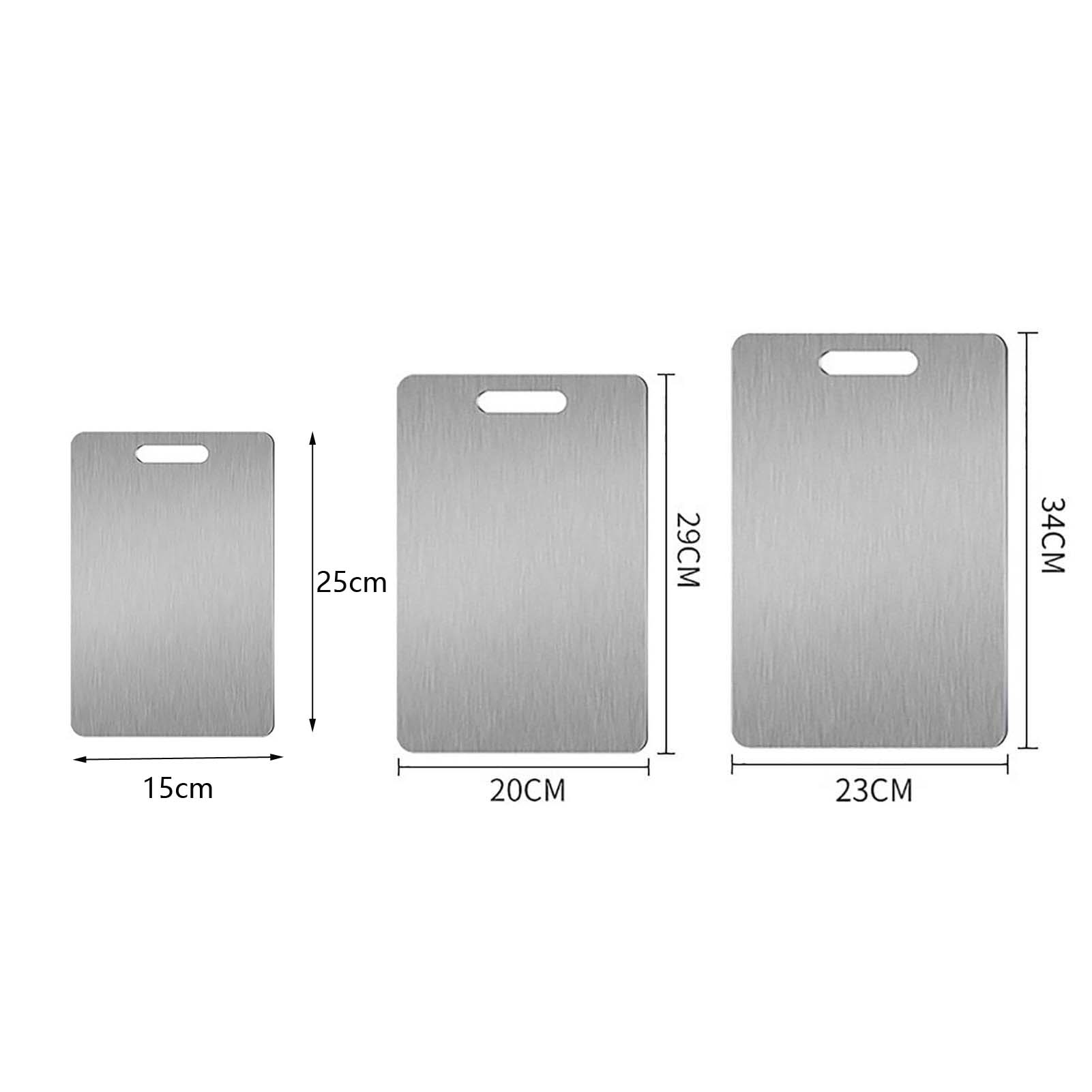 Lot de 3 planches à découper en acier inoxydable,planche à découper, planche à découper en métal double face,planche à découper portable pour cuisine - 2