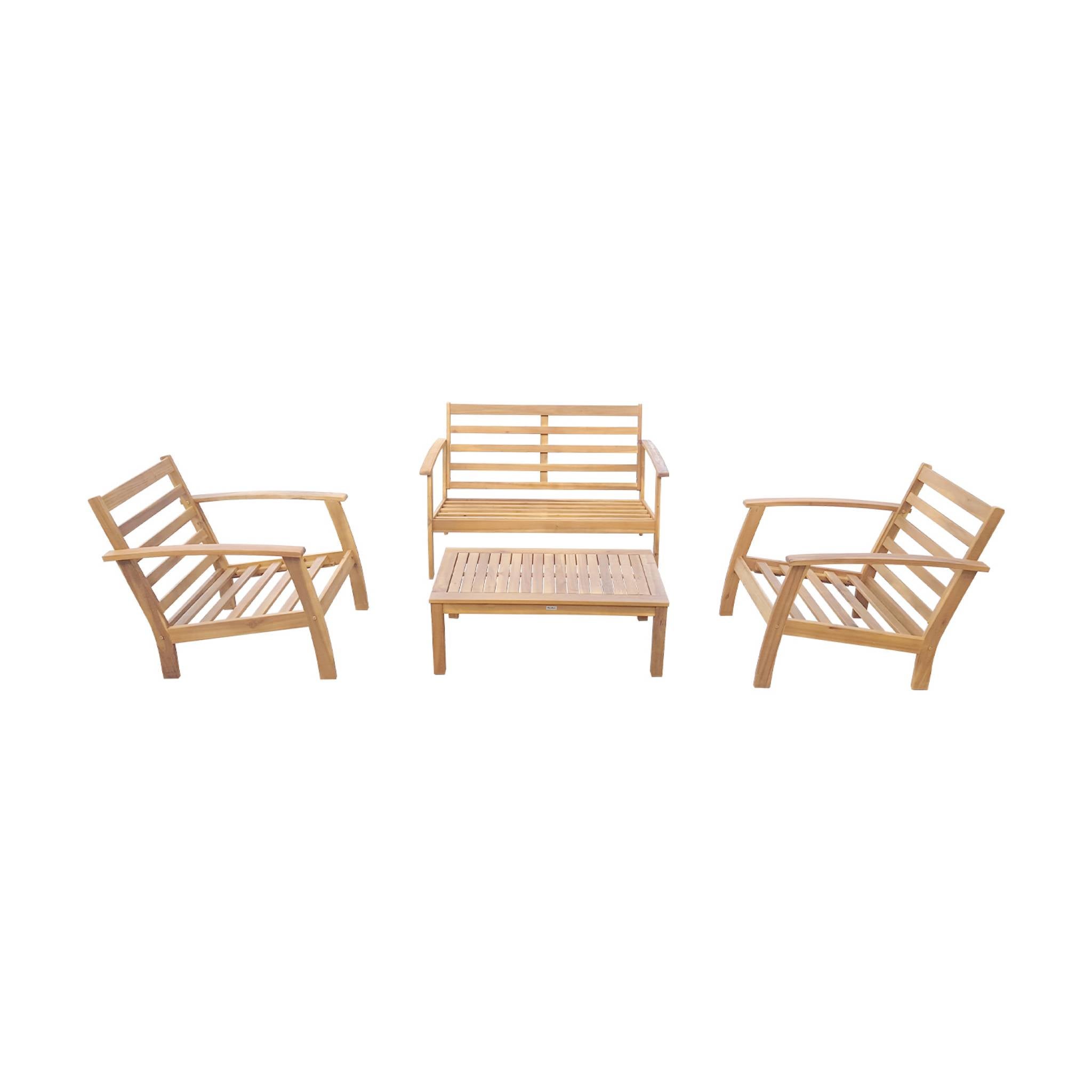Salon de jardin en Bois Vert 4 personnes - 5