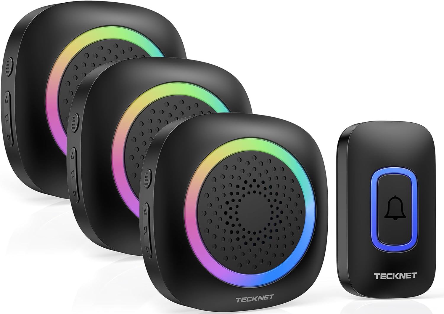 Sonerie wireless pentru exterior, impermeabilă IP66, rază de acțiune de 400 m, 3 receptoare, 60 de melodii și volum reglabil, pentru acasă și hotel.