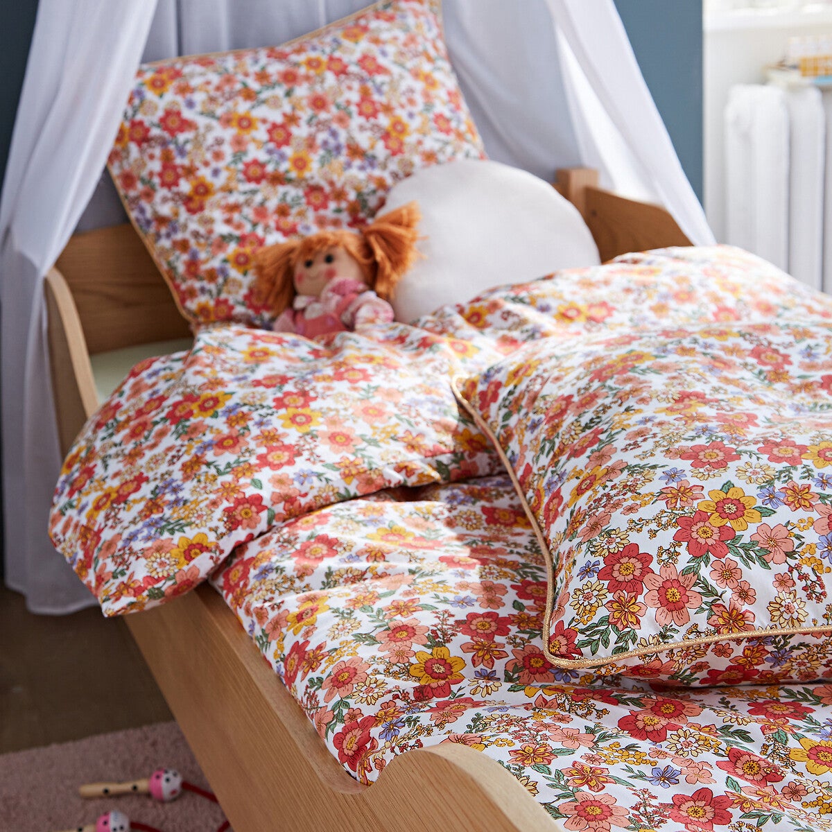 Housse de couette coton lavé, Meredith - Imprimé fleurs - 140 x 200 cm - 4