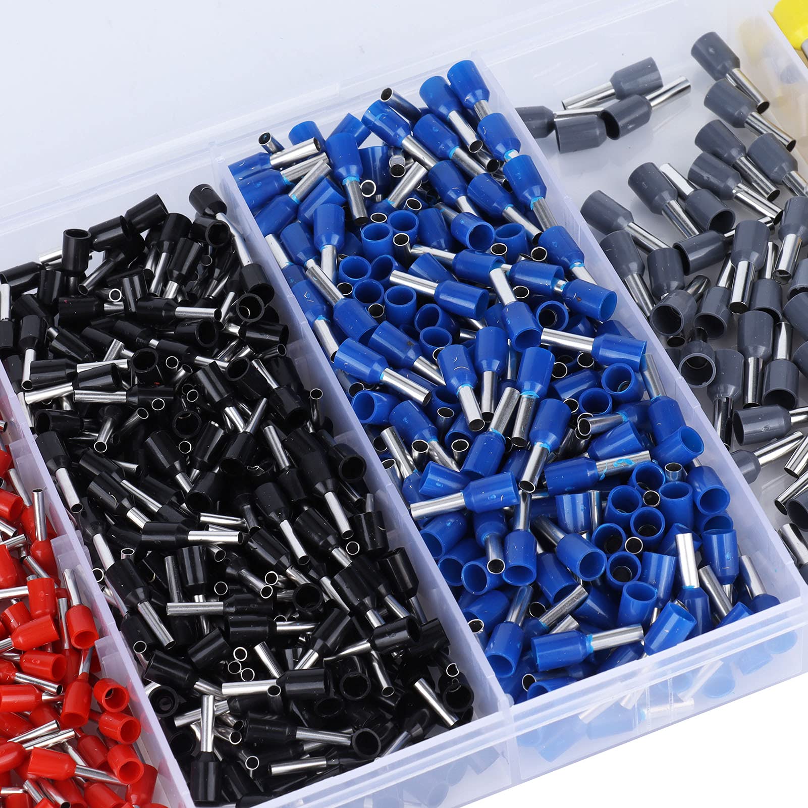 1200 pezzi Kit assortimento connettori per cavi elettrici Terminali per cavi isolati Terminali a crimpare per cavi - 9
