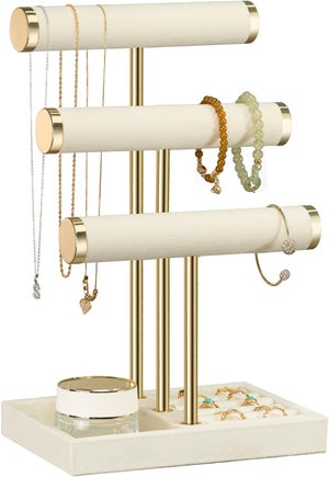 Présentoir à bijoux, arbre à bijoux, avec base de rangement, porte Présentoir à bijoux, arbre à bijoux, avec base de rangement, porte