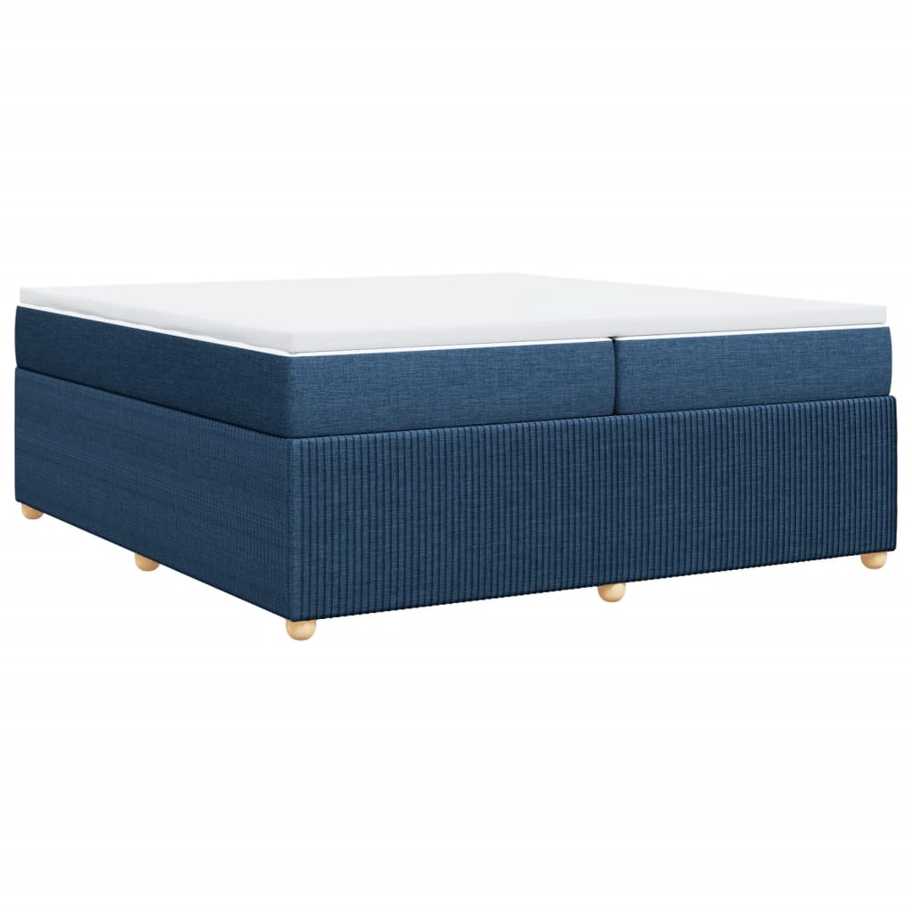 Sommier à lattes de lit avec matelas Bleu 200x200 cm Tissu - 6