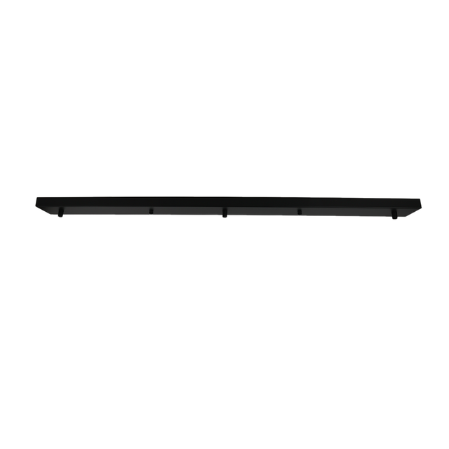 Plaque de plafond suspendue pour lampe, rosace ou réglette universelle en métal noir 100 cm pour 2 ou 3 lampes