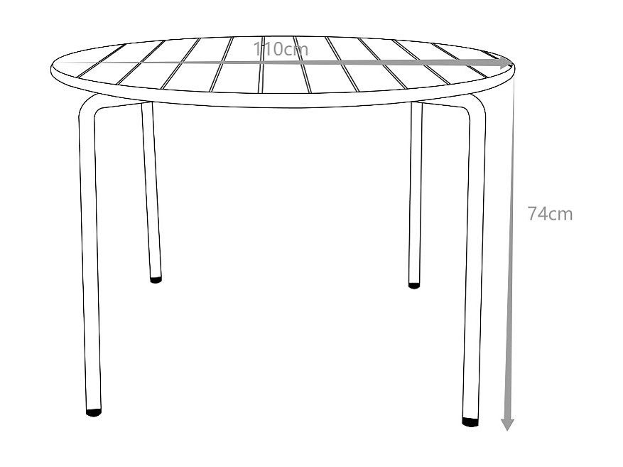 Okrągły stół ogrodowy z metalu w kolorze granatowym – śr. 110 cm MIRMANDE - 5