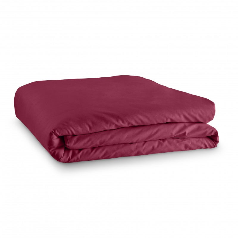 Housse de couette unie Rouge 260 x 240 cm / 100% Coton / 57 Fils/cm² pour lit 2 places 