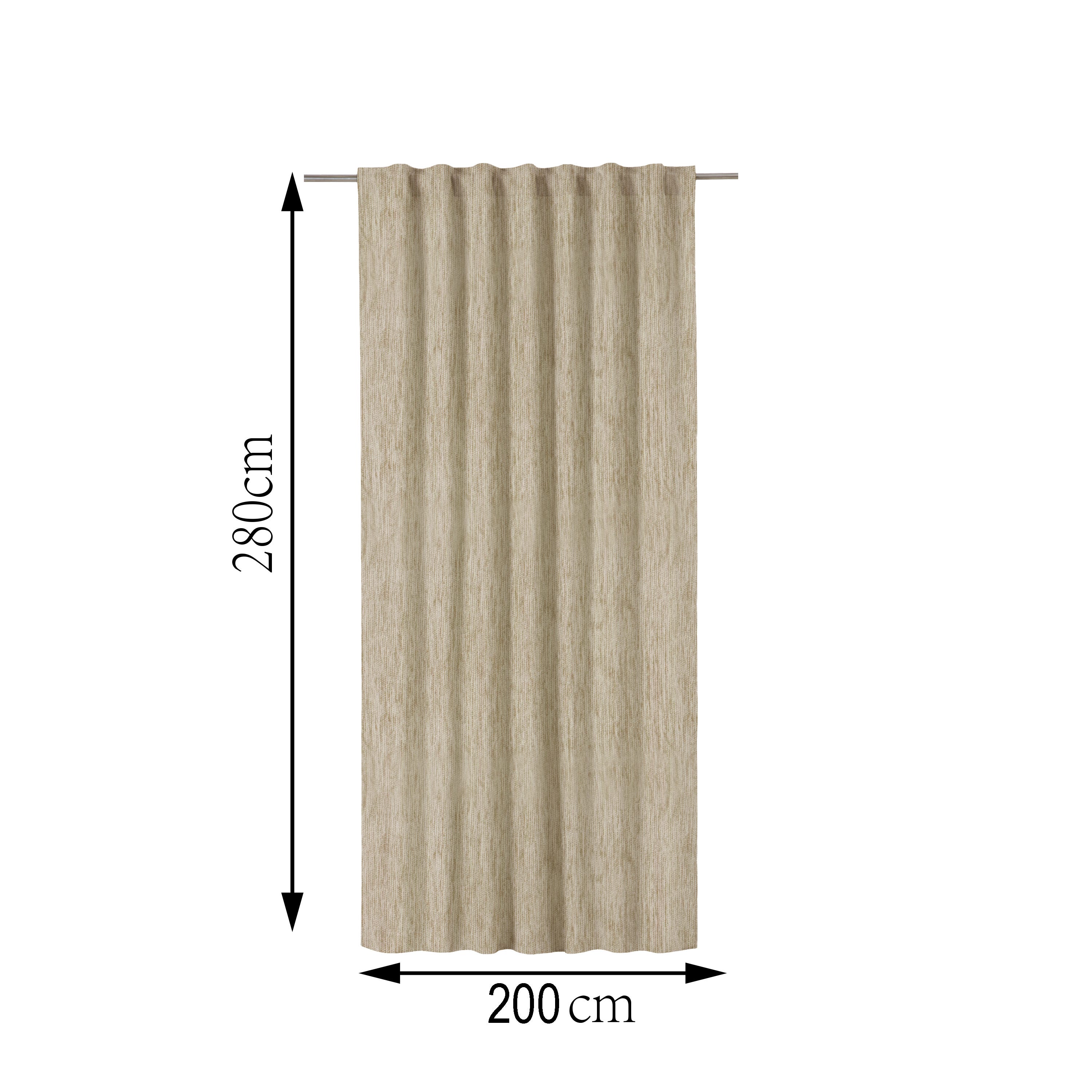 INSPIRE -Tenda termoisolante AURIANE - L.200 x H.280 cm - Velluto ciniglia - Beige - 3