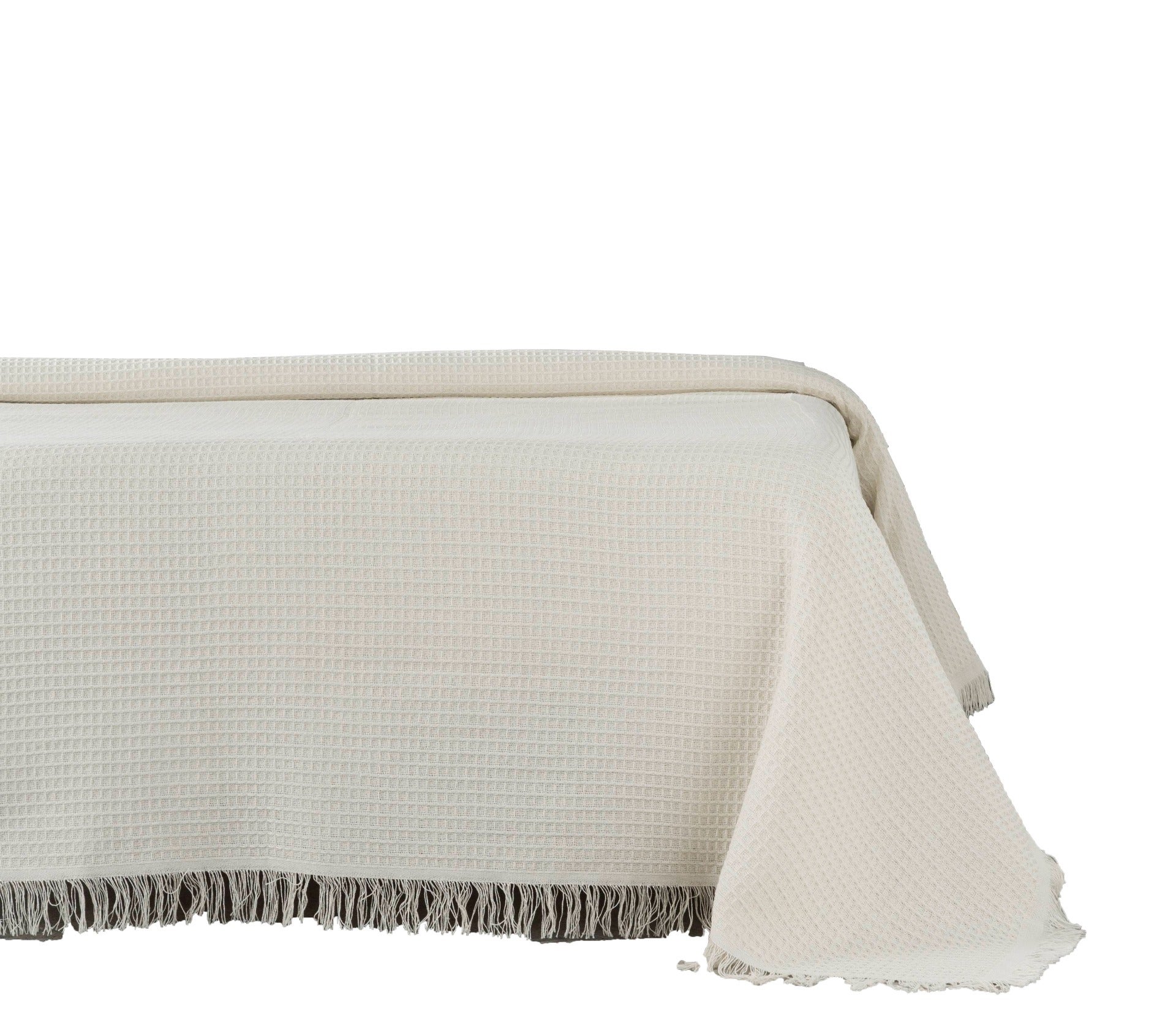 Estoralis | plaid multiusos tejido jacqard | con fleco ( 180x260 cm. anchoxalto ) modelo nido color crudo