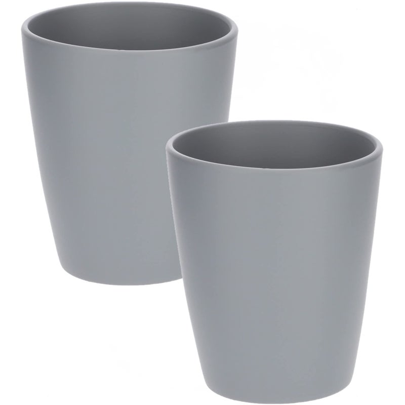 Doniczka osłonka ceramiczna na kwiaty 12 cm szara matowa - 2 szt. - KOTARBAU