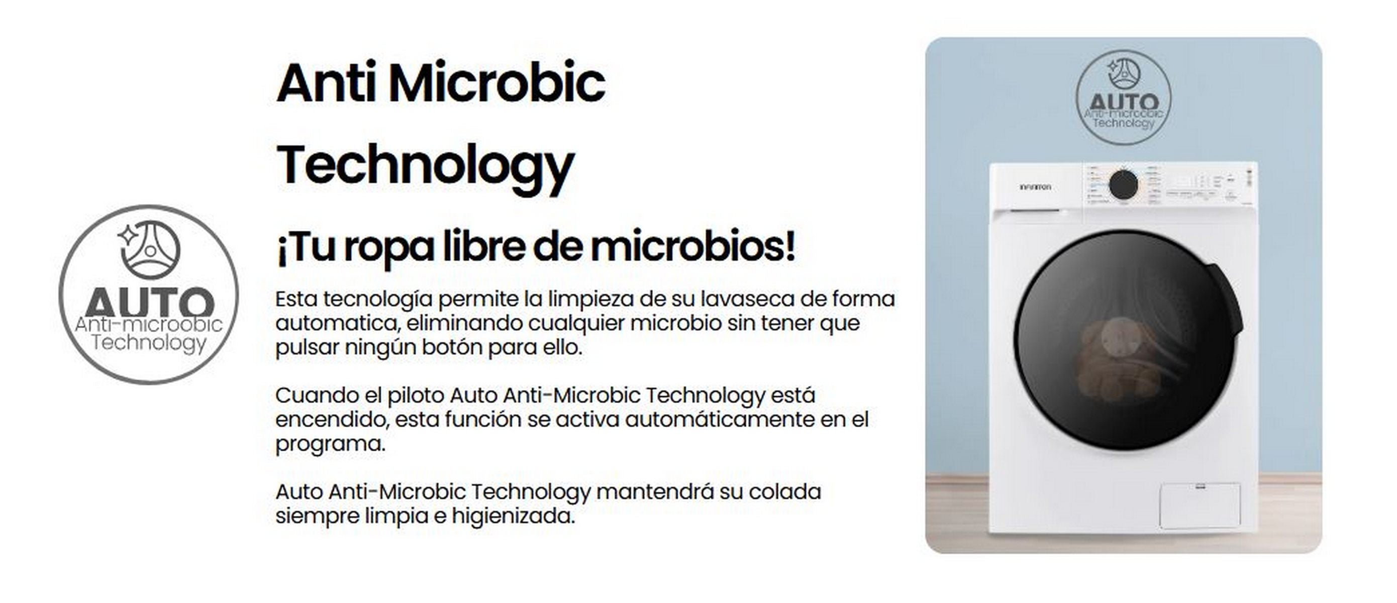 Lavaseca INFINITON WSD-A685B, 8 kg / 6 kg, 1400 rpm, A/D, Inverter, Blanco - 3