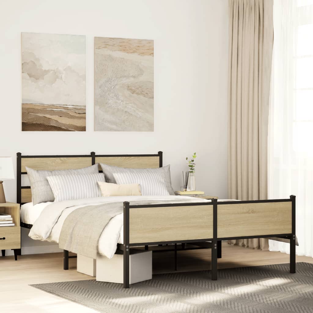 Łóżko Metalowe Rama Łóżka Metalowa Ze Stelażem Pokoj Sypialnia 140x190 cm