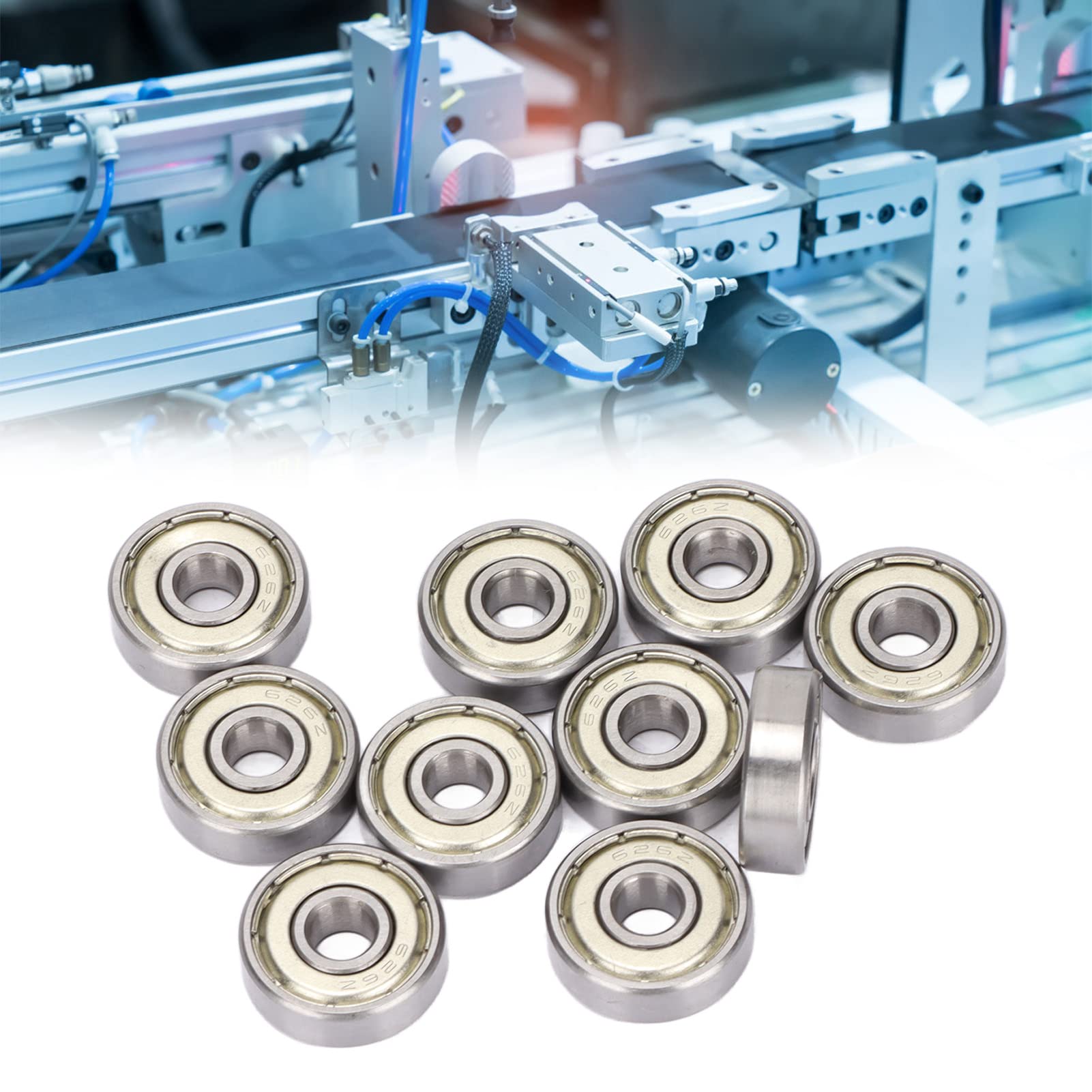 Lot De 10 Roulements à Billes 626Z - 6x19x6 Mm, Métal, Fermés, Pour Moteurs, Roues, Applications Industrielles