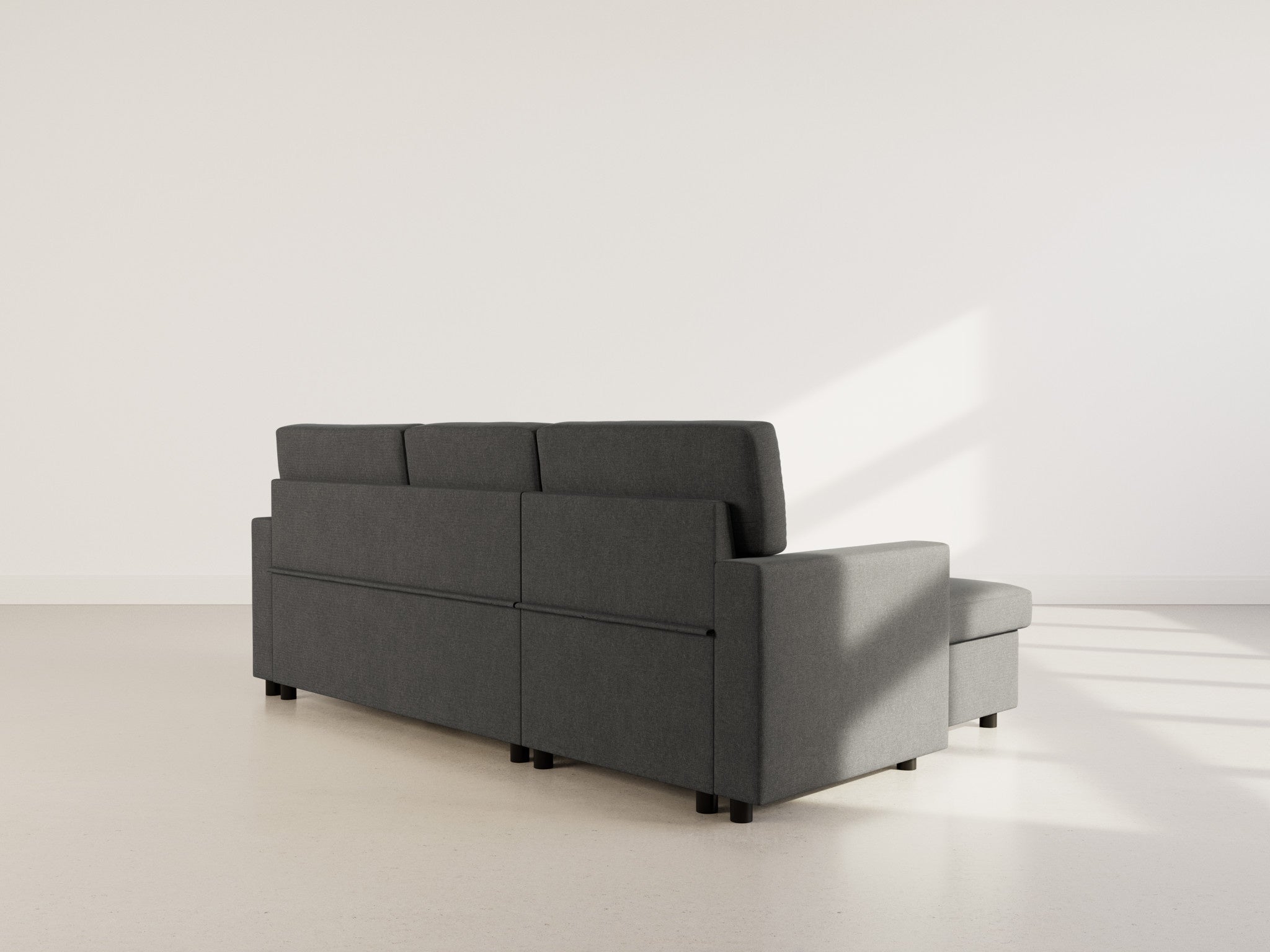 Canapé d'angle réversible convertible 4 places en tissu gris foncé - MEIYA - Best Mobilier - 7