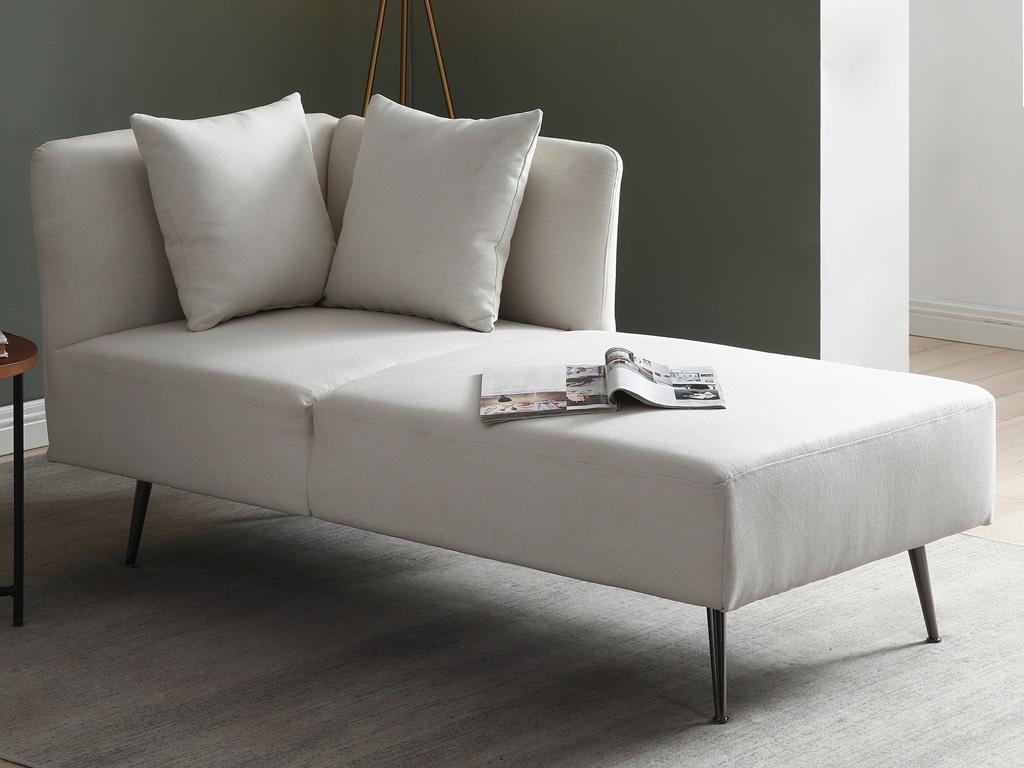 Méridienne droite en tissu crème NAPASA | Leroy Merlin