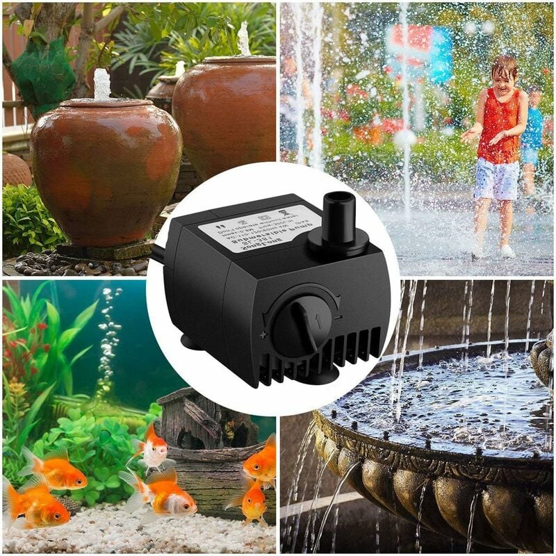 Pompe à eau ultra silencieuse 48 GPH [180 L/H] 3W, petit aquarium, étang, fontaine, pompe de table pour aquarium. - 5