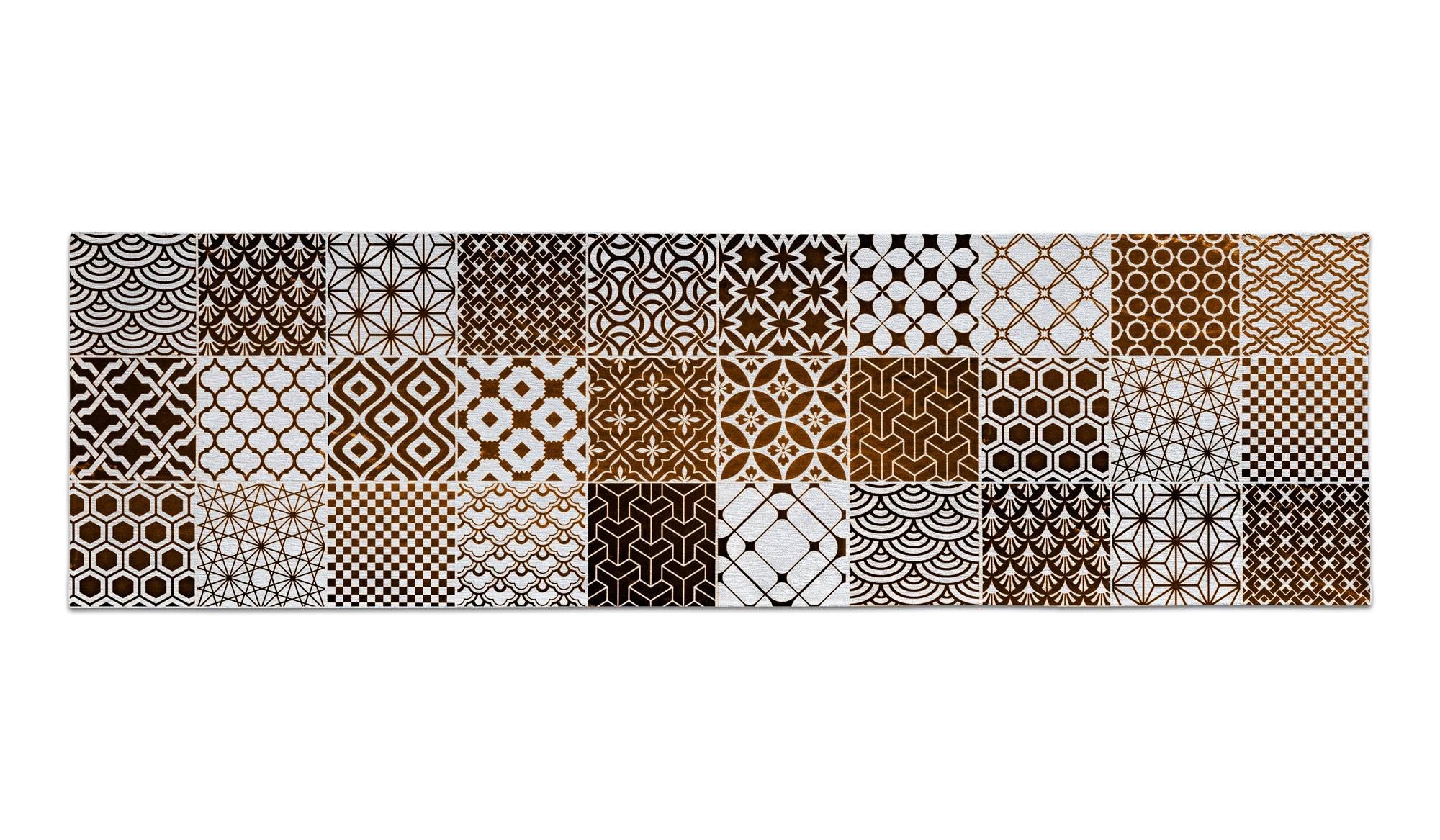 Camino de cocina, 100% made in italy, alfombra antimanchas con impresión digital, camino antideslizante y lavable, modelo elsenborn, 140x52 cm