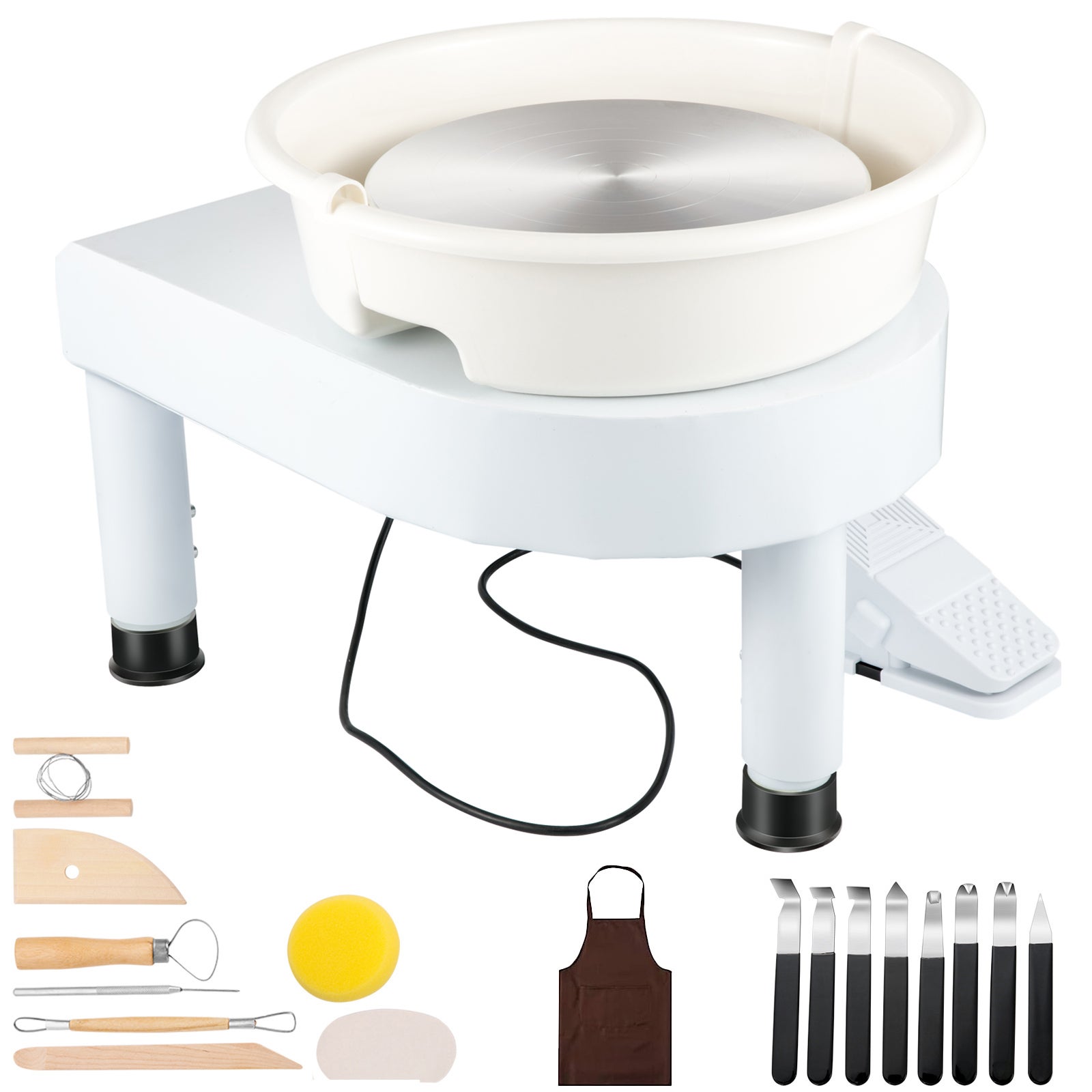 DeAO Torno De Alfarero Infantil Con Pedal – Kit Completo Con Arcilla De Secado Al Aire, Pinturas Y Herramientas, Para Niños De 3 A 7 Años