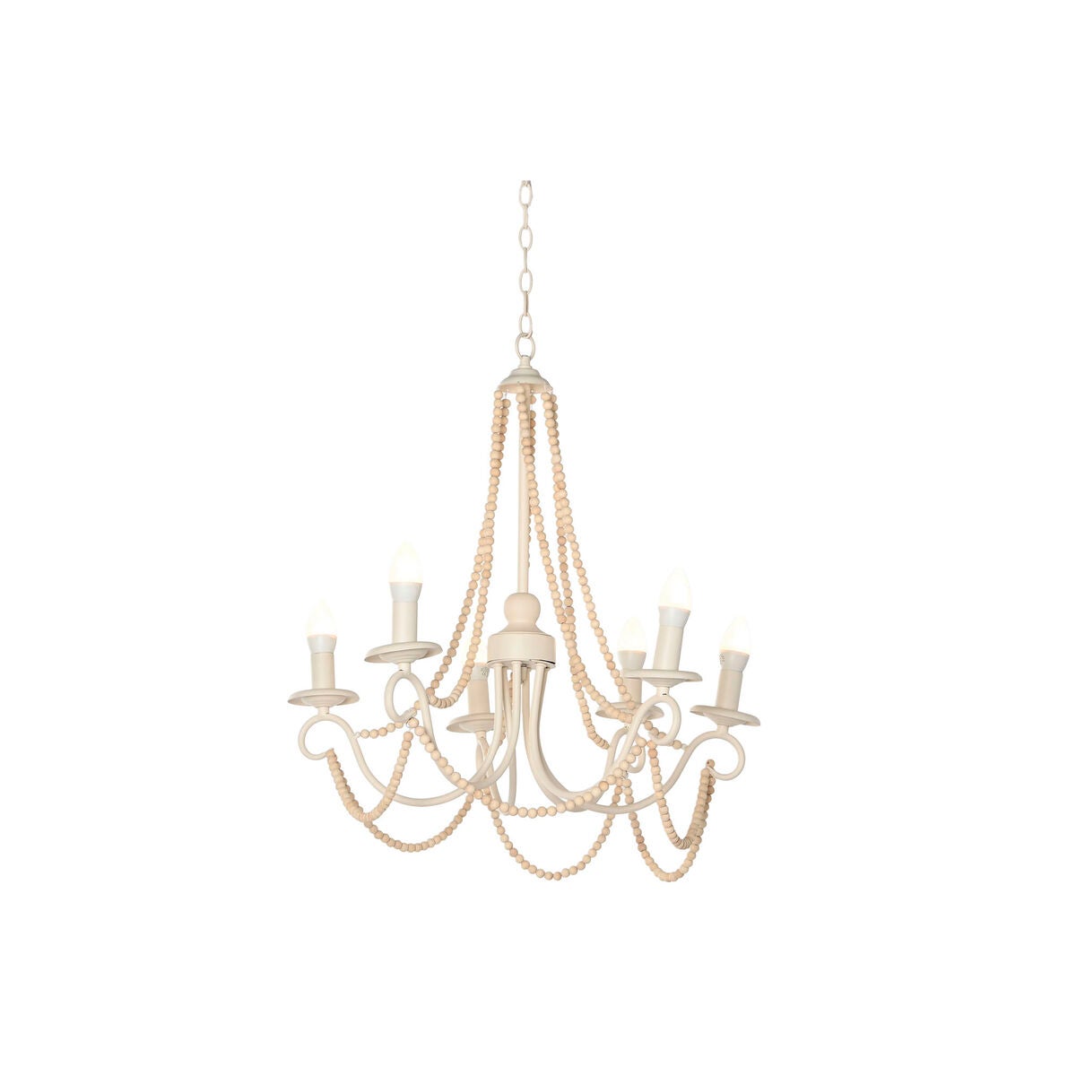Suspension DKD Home Decor Blanc Marron Clair 220 V 50 W (38 x 38 x 75 cm) main image 0